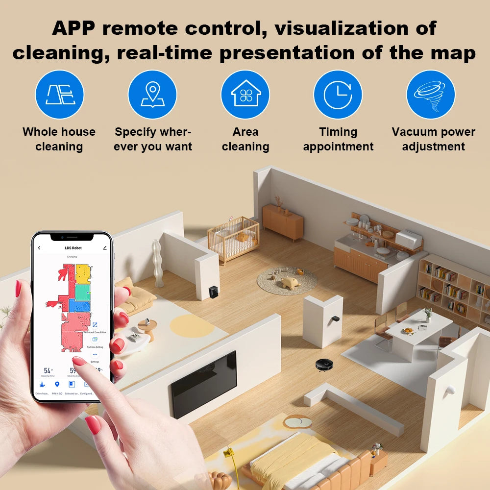 Aspirateur robot intelligent 2 en 1