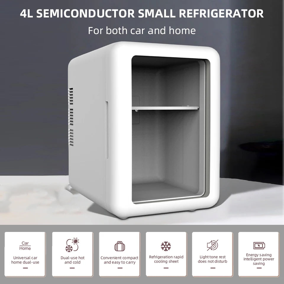 Mini Réfrigérateur Beauté 4L – Chaud & Froid – Usage Voiture & Maison – Idéal Cosmétiques