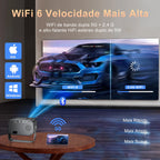 Mini 4K Projector WallProjecteur 4K Portable – WiFi 6