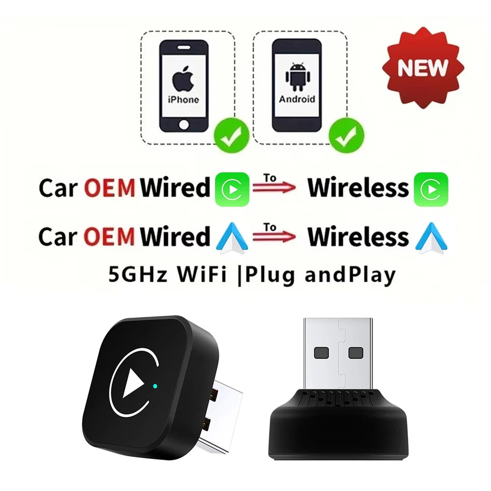 Adaptateur CarPlay et Android Auto 2-en-1