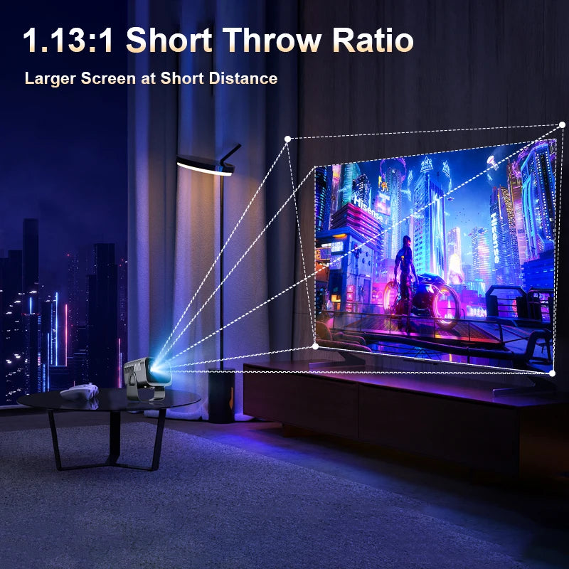 Mini 4K Projector WallProjecteur 4K Portable – WiFi 6