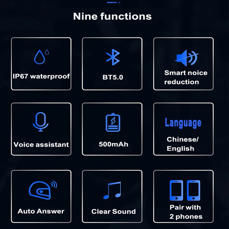 Écouteurs Bluetooth pour casque moto et vélo