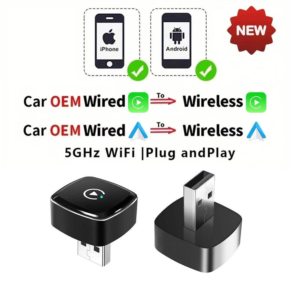 Adaptateur CarPlay et Android Auto 2-en-1