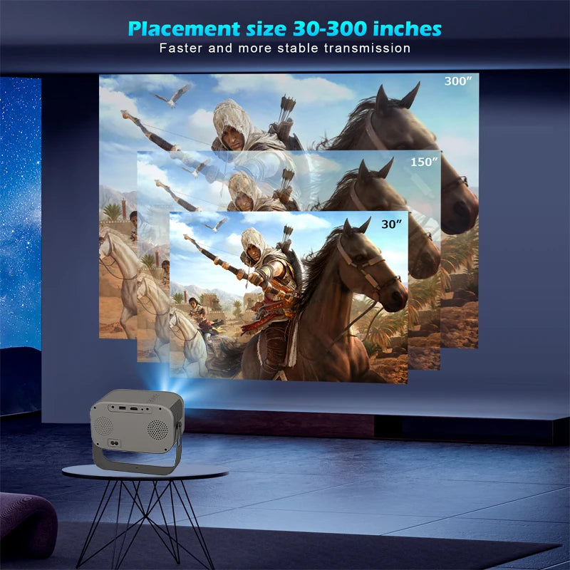 Mini 4K Projector WallProjecteur 4K Portable – WiFi 6