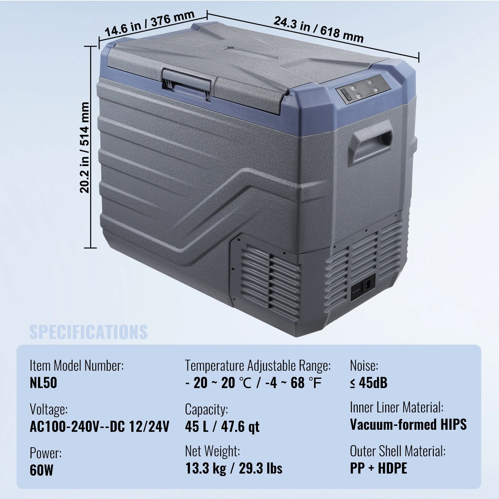 Le réfrigérateur portable SucceBuy offre des capacités de 30, 37 et 45 litres