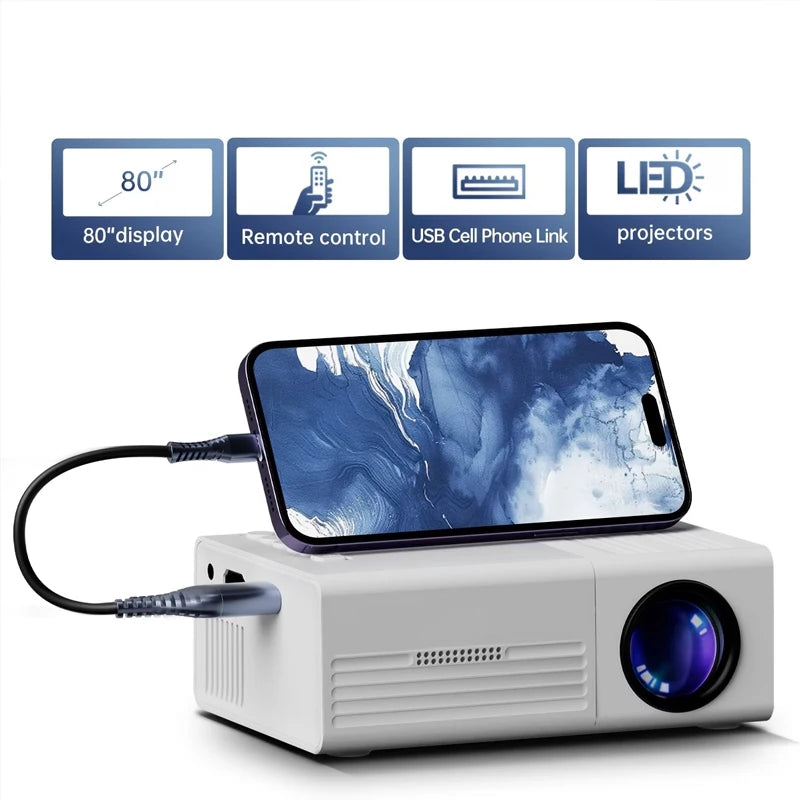 Projecteur portable compact pour home cinéma