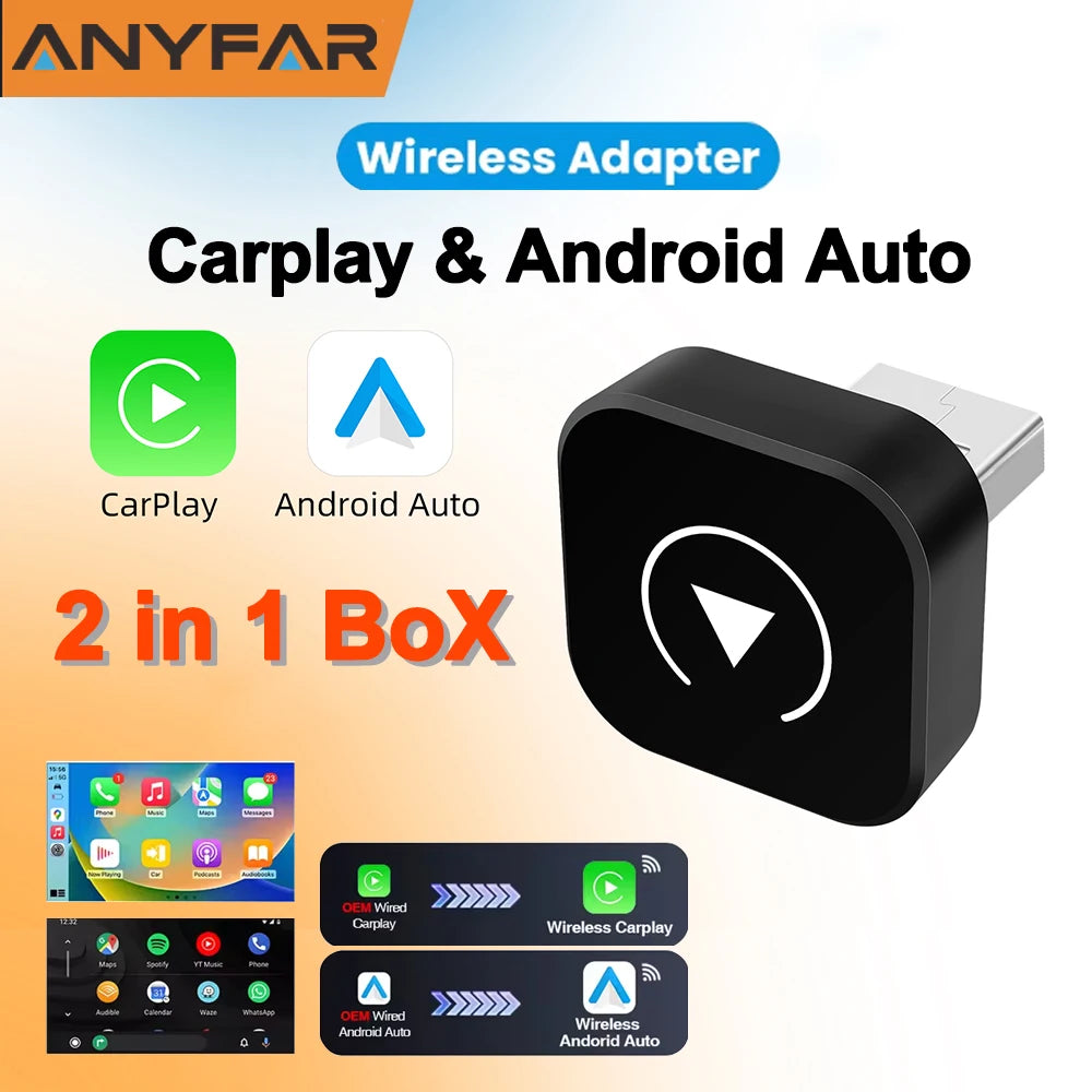 Adaptateur CarPlay et Android Auto 2-en-1