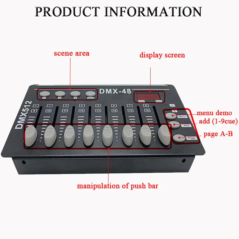 Contrôleur DMX 48 Canaux Professionnel pour Éclairage