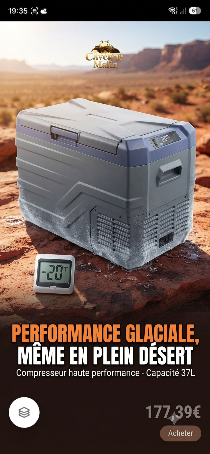 Le réfrigérateur portable SucceBuy offre des capacités de 30, 37 et 45 litres